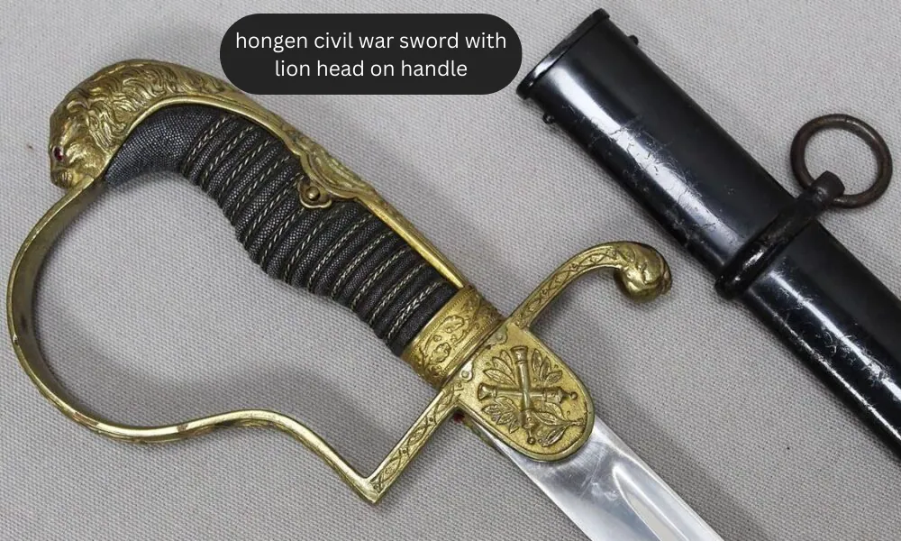 hongen civil war sword with lion head on handle